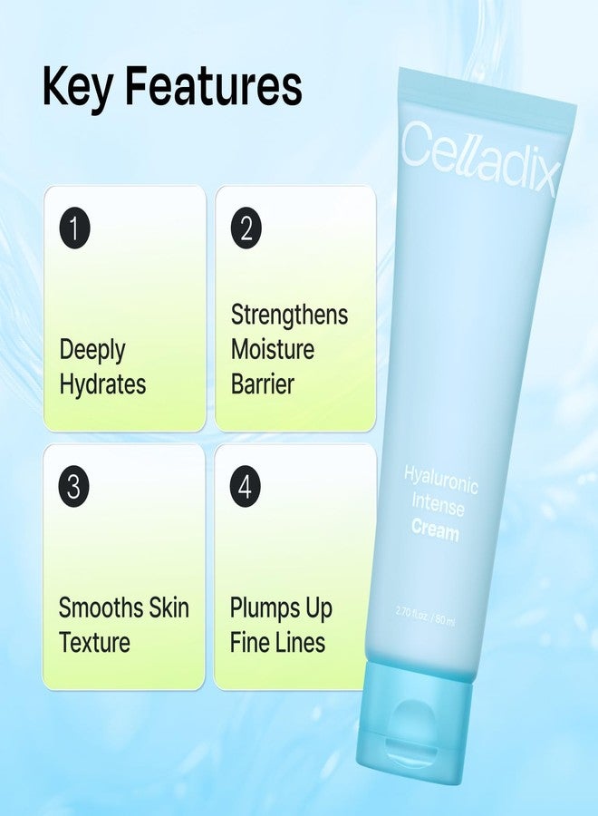 Celladix Hyaluronic Intense Cream – 95% Pure Hyaluronic Acid with Niacinamide & Panthenol – 100 Hours of Hydration, Barrier Strengthening Care for Smooth, Radiant Skin – Korean Skincare, 2.70 Fl Oz - Image 2